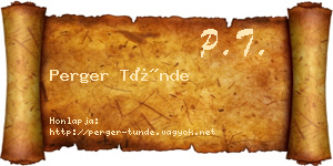 Perger Tünde névjegykártya